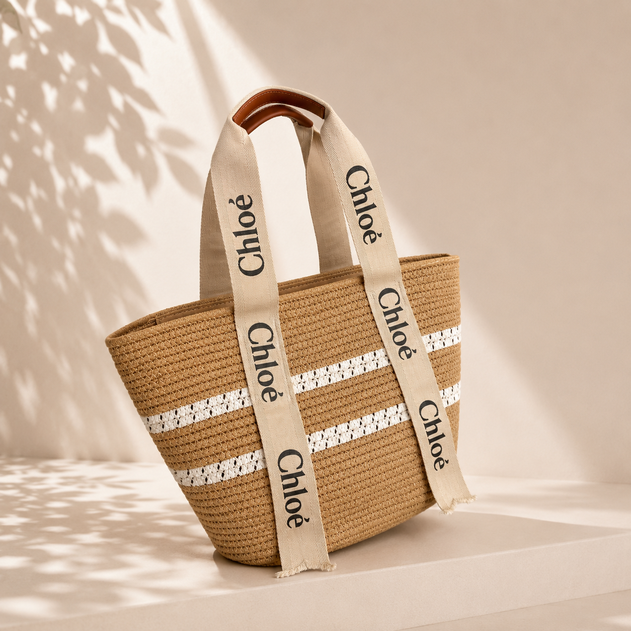 Chloé-Inspired Straw Tote Bag – Ivory