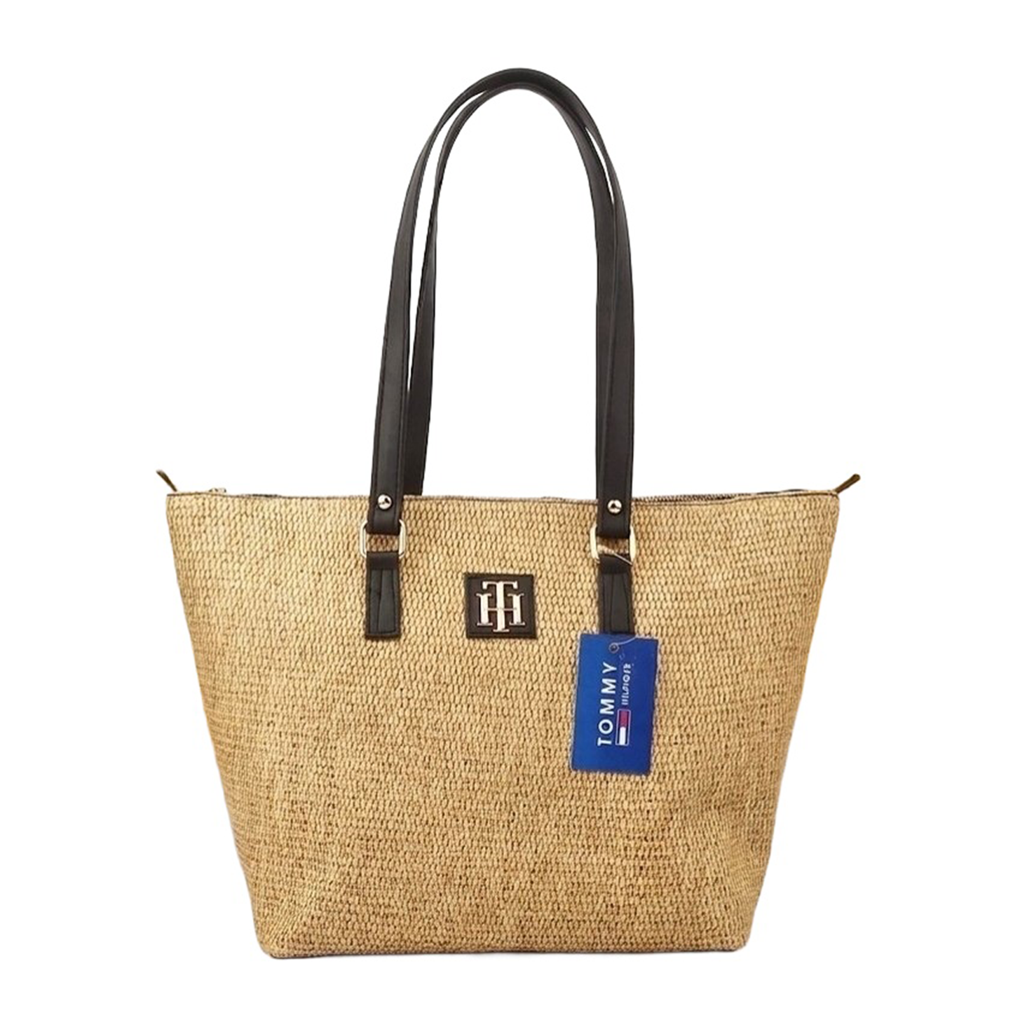Tommy Hilfiger straw tote - black handles