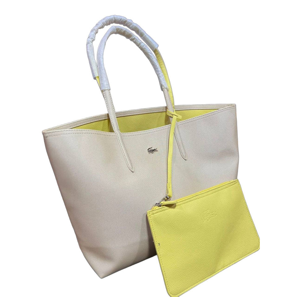LACTOSE Reversible Tote Bag - Cream & Yellow