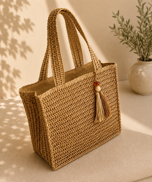 Golden Coast Woven Tote Bag