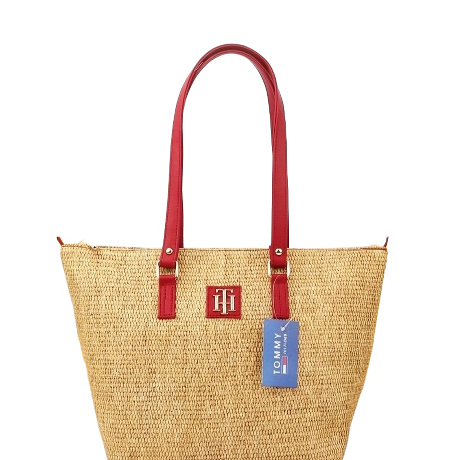 Tommy Hilfiger straw tote - red handles