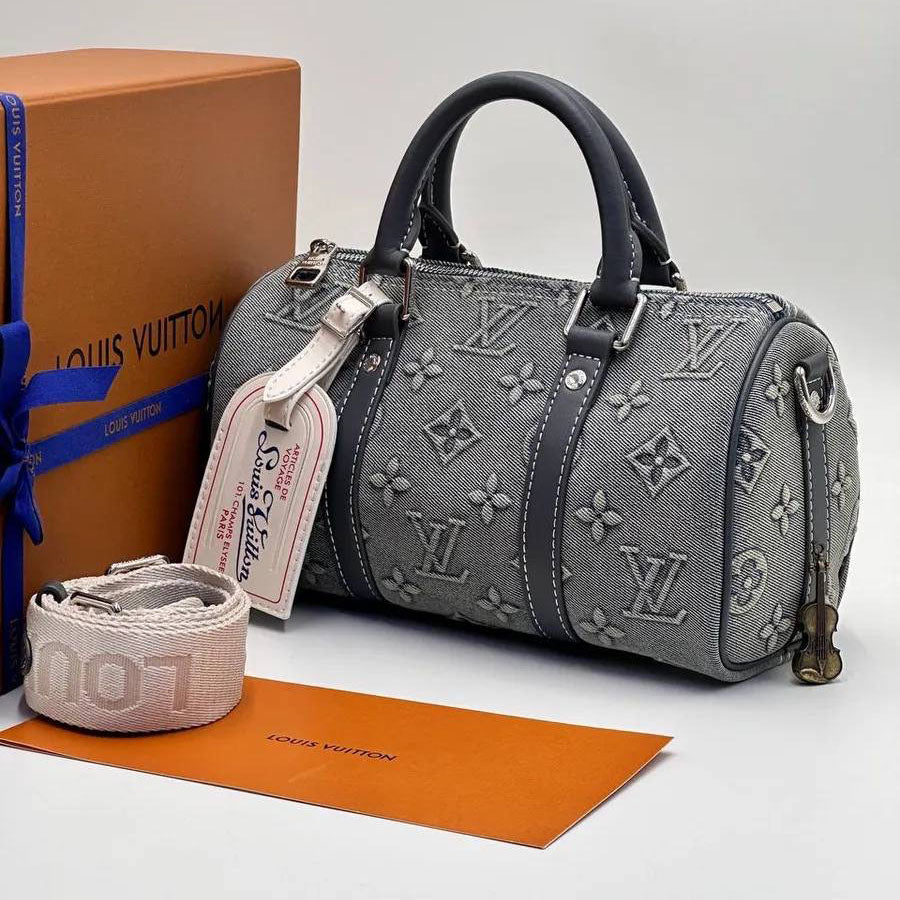 Louis Vuitton Denim Monogram Mini Duffle Bag - detail