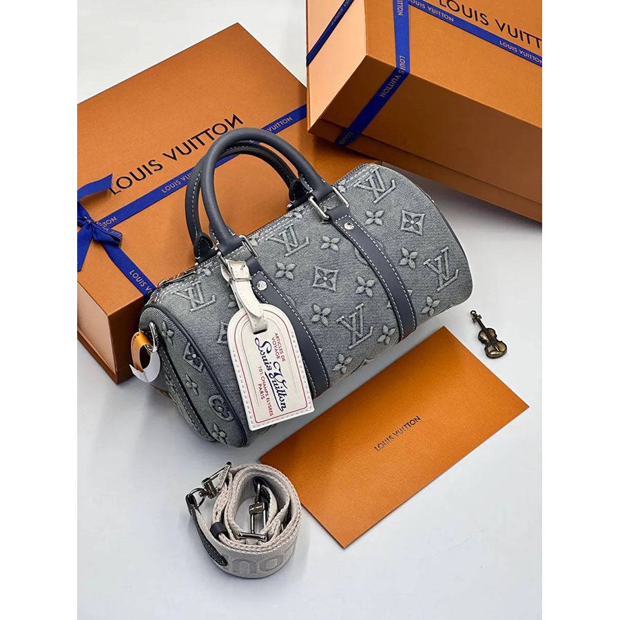 Louis Vuitton Denim Monogram Mini Duffle Bag - with box