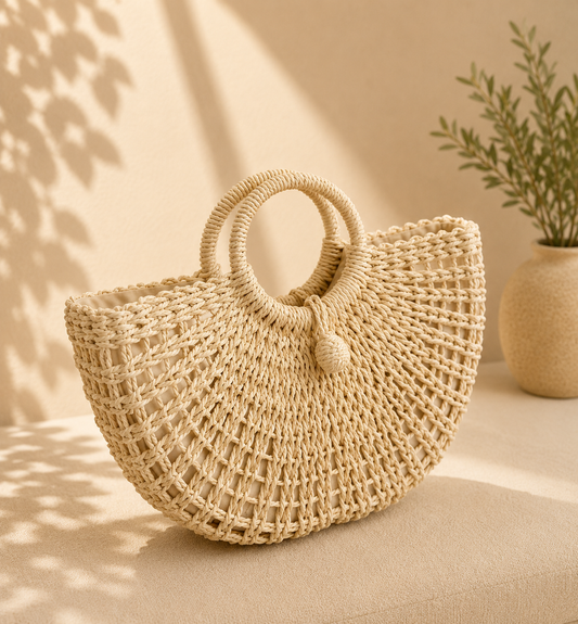Coastal Charm Woven Tote Bag