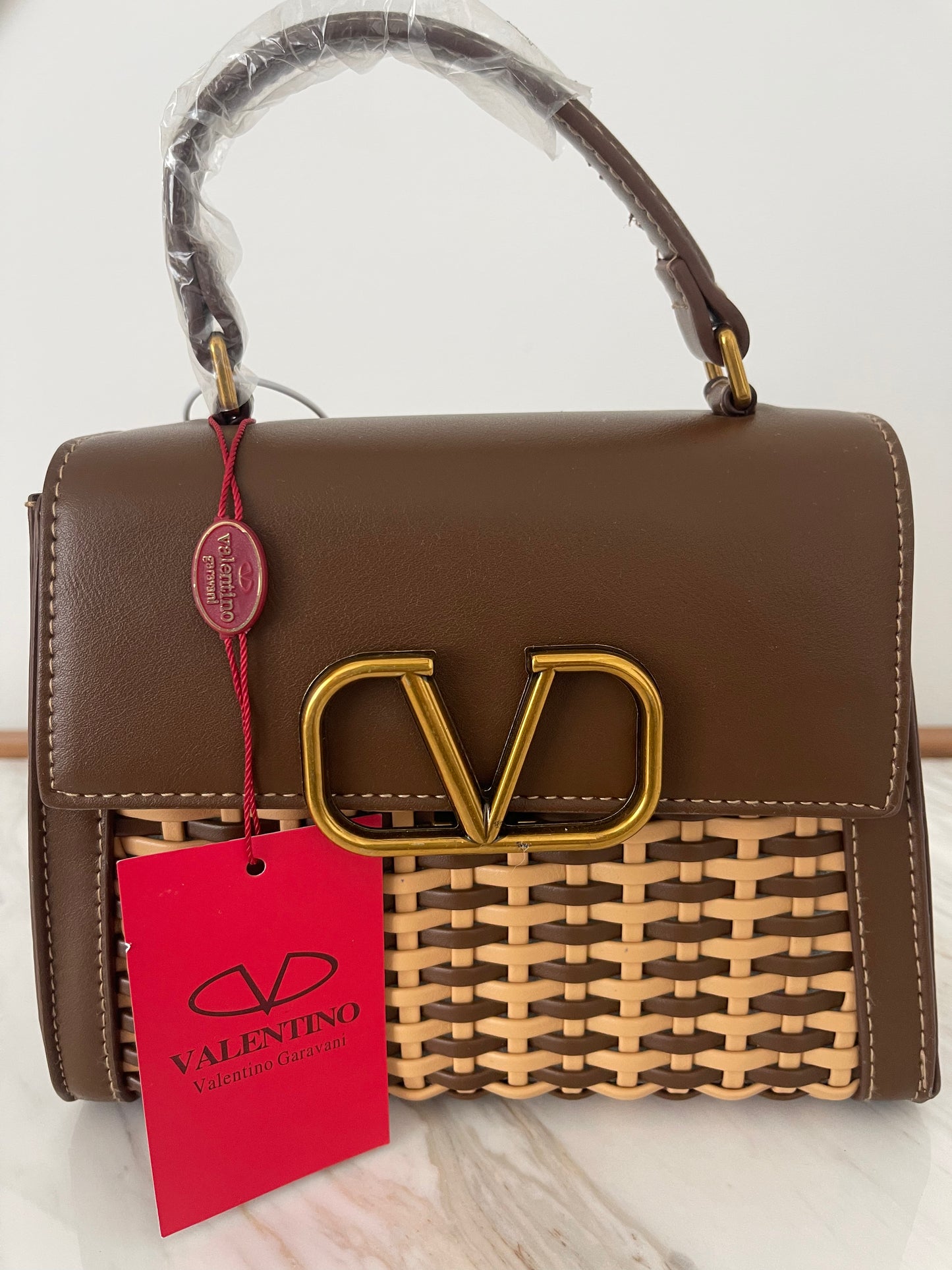 Valentino VLogo Wicker Bag