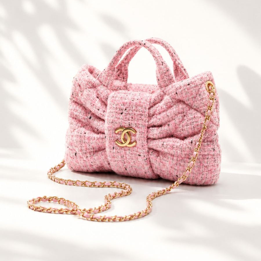 Chanel Denim Bow Flap Bag - Light Blue
