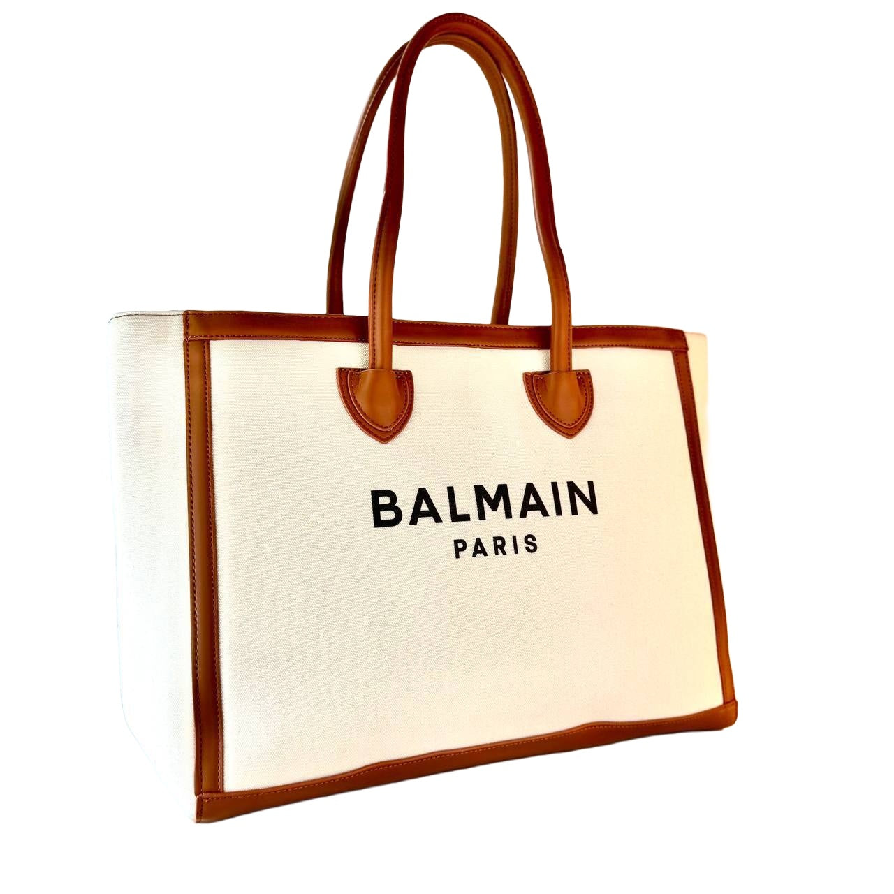 Balmain Paris B-Army Canvas Tote Bag - Cream Tan