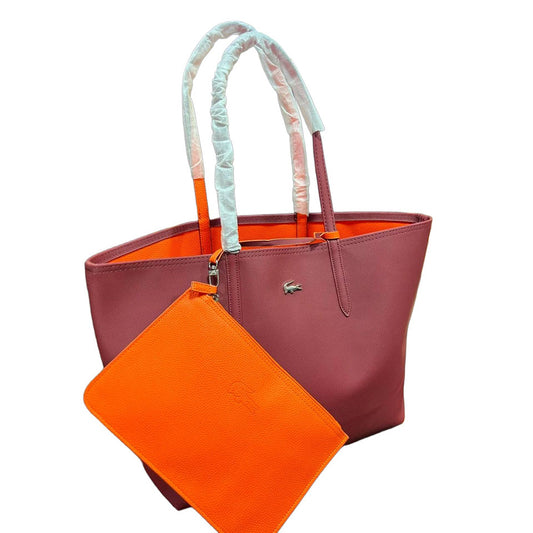 LACTOSE Reversible Tote Bag - Burgundy & Orange