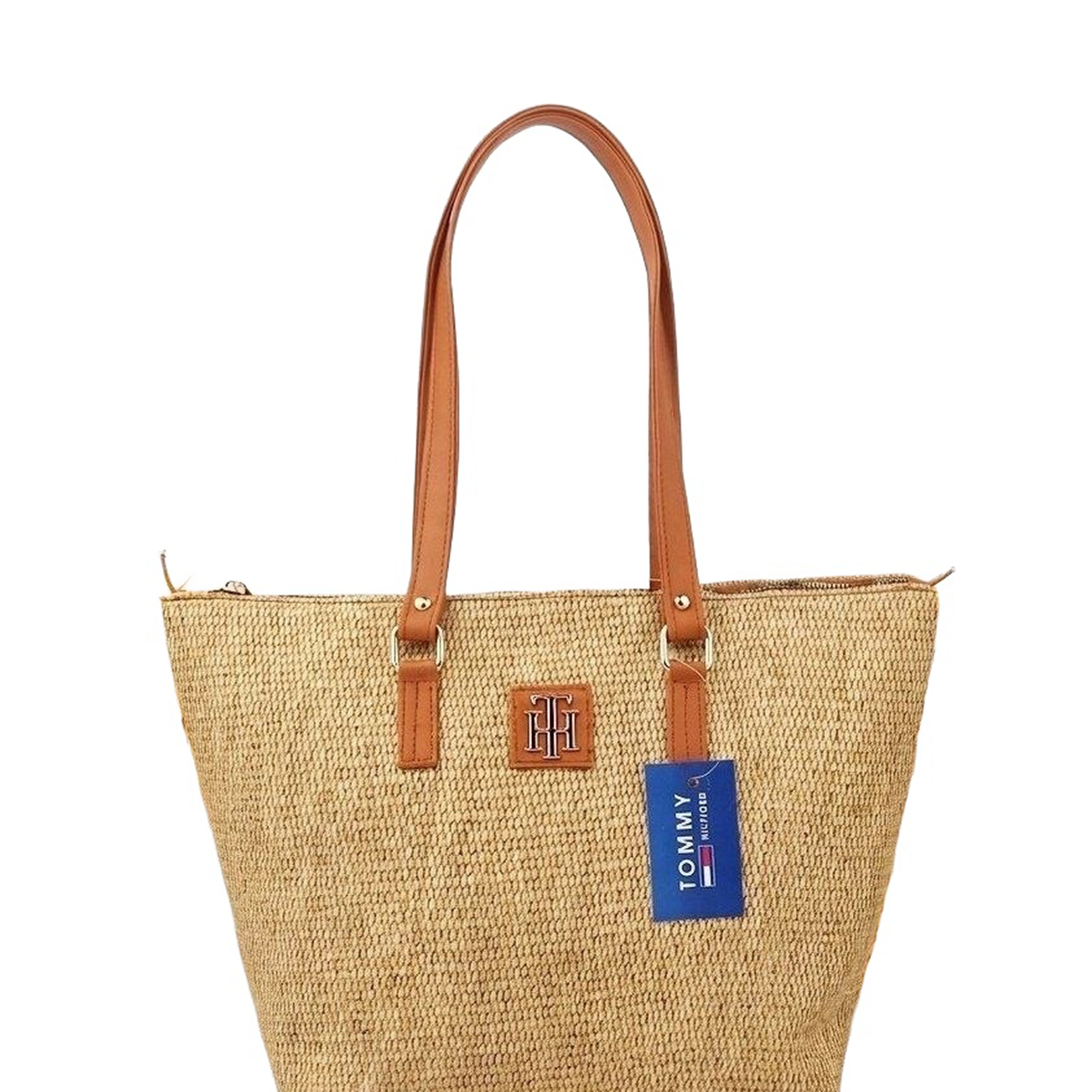 Tommy Hilfiger straw tote - camel handles